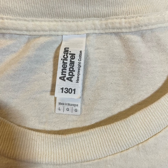 SOLD ✅American Apparel Men's Short Sleeve Light Yellow "FreeGoldWatch" T-Shirt L - Picture 3 of 6